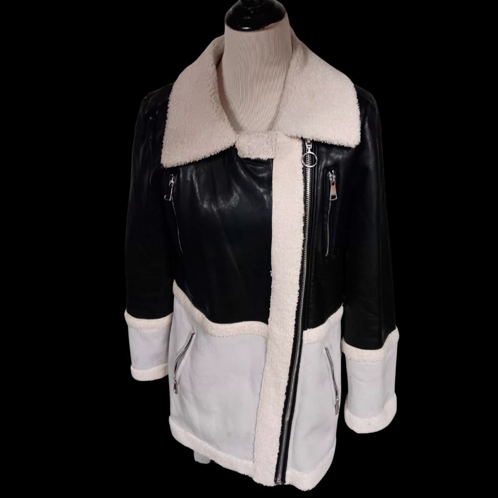 Vintage look Suede and Sherpa Coat Leola Brand